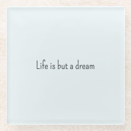 ロマンティックブルー ライフは夢のよう ガラスコースター