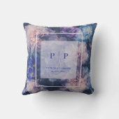 ロマンティックブルー&赤面結婚フローラ クッション (裏面)