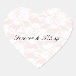 ロマンティックホワイトローズ赤面ピンク結婚ズ ハートシール