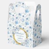 ロマンティックボホパステルブルー金ゴールド結婚ズサンキューユー フェイバーボックス (オープン)