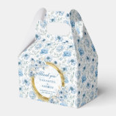 ロマンティックボホパステルブルー金ゴールド結婚ズサンキューユー フェイバーボックス (正面サイド)