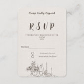 ロマンティックミニマリスト結婚式RSVPカード 出欠カード (正面)