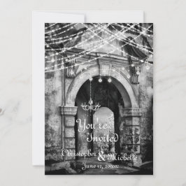 ロマンティックライトゴシックアーチウェイ結婚式招待状 招待状