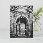 ロマンティックライトゴシックアーチウェイ結婚式招待状 招待状 (スタンド正面)