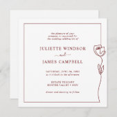 ロマンティックラインバラスクエア結婚式招待状 招待状 (正面/裏面)