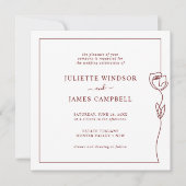 ロマンティックラインバラスクエア結婚式招待状 招待状 (正面)