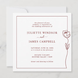 ロマンティックラインバラスクエア結婚式招待状 招待状