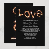 ロマンティックラブスパークラー結婚式招待状 招待状 (正面/裏面)