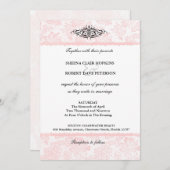 ロマンティックラブリーピンクレース結婚式招待状 招待状 (正面/裏面)