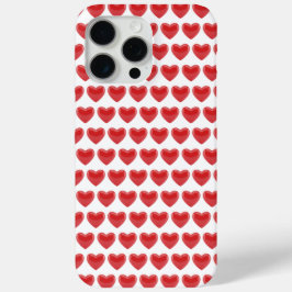 ロマンティックレッドの3Dハート柄 クラシックバレンタイン iPhone 15 PRO MAXケース
