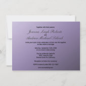 ロマンティックレトロラブブックパープルウェディング招待 招待状 (裏面)