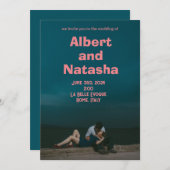 ロマンティックレトロ映画ポスター デスティネーションワエディング 招待状 (正面/裏面)