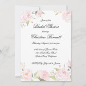 ロマンティック赤面フローラバーダルシャワー招待状 招待状 (正面)
