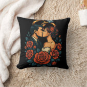 ロマンティック ウェディング カップル ロングスリーブ シャツ クッション (ブランケット)