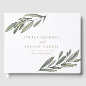 ロマンティック エバーグリーン ボタニカル ウェディング ゲストブック (正面)