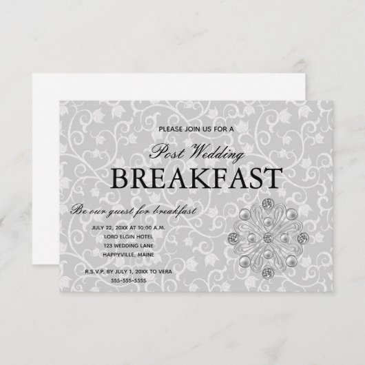 ロマンティック・エレガンス ウェディングアフター ブレックファスト 出欠カード (正面/裏面)