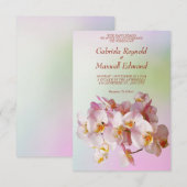 ロマンティック エレガント ローズ ホワイト オーキッド ウェディング 招待状 (正面/裏面)