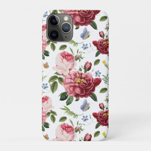 ロマンティック エレガント ヴィンテージ ピンクのバラ Case-Mate iPhoneケース (裏)