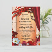 ロマンティック オータム クラシック イタリアン オールインワン ウェディング 招待状 (スタンド正面)