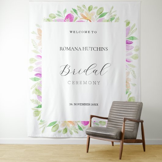 ロマンティック カントリー フラワーズ ウォーターカラー ハンドペイント タペストリー (インサイチュ)