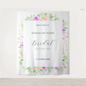 ロマンティック カントリー フラワーズ ウォーターカラー ハンドペイント タペストリー (正面)