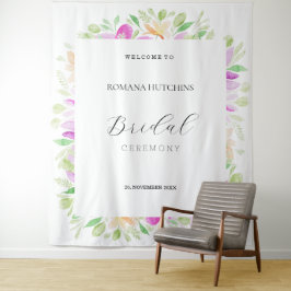 ロマンティック カントリー フラワーズ ウォーターカラー 手描き タペストリー