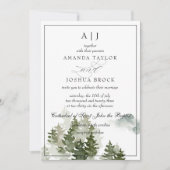 ロマンティック クラシック スクリプト ラスティック ウェディング 招待状 (正面)