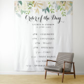 ロマンティック グリッター ローズ ウェディング オーダー オブ ザ デイ タペストリー (インサイチュ)