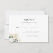 ロマンティック グリッター ローズ ウェディング レスポンス 招待状 (正面)