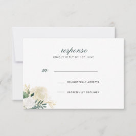 ロマンティック グリッター ローズ ウェディング レスポンス 招待状