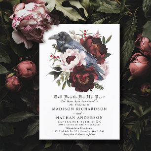 ロマンティック ゴシック ウォーターカラー ラベン フローラル ウェディング 招待状