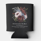 ロマンティック ゴシック ウォーターカラー ラベン フローラル ウェディング 缶クーラー (裏面)