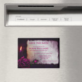 ロマンティック ゴシック ローズ & キャンドル セーブ ザ デート マグネット (インサイチュ (食洗機))