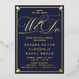 ロマンティック ゴールド箔 エメラルド フラワー ウェディング 箔招待状