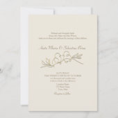 ロマンティック ゴールド アイボリー ウェディング 招待状 (正面)