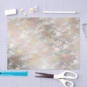 ロマンティック, ゴールド, ティール,, 水彩画, シック, 花柄 薄葉紙 (クラフト)