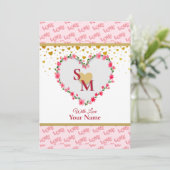 ロマンティック ゴールド ハート ラブ カリグラフィー モノグラム (スタンド正面)