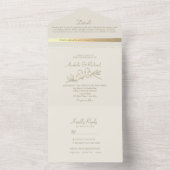 ロマンティック ゴールド フォイル ウェディング オールインワン招待状 (内側)