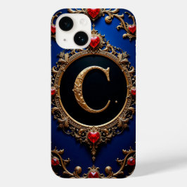 💛 ロマンティック ゴールド C モノグラム ハートフレーム Case-Mate iPhone 14ケース