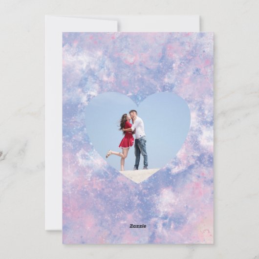 ロマンティック サイエンスフィクション スペース 宇宙飛行士 カップル バレンタイン シーズンカード (裏面)