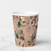 ロマンティック スイート16 | ダスティ ピーチ フラワーバースデー 紙コップ (右)