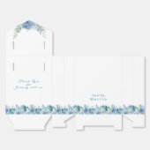 ロマンティック ダスティブルー ハイドランジア 水彩 結婚式 フェイバーボックス (見開き)