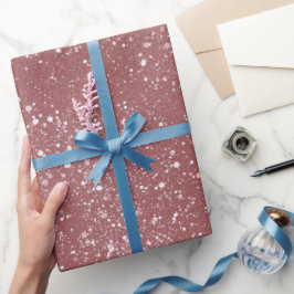 ロマンティック ダスティローズ シャイマー ホワイト グリッター パターン ラッピングペーパー