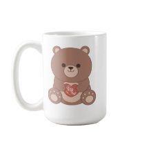 ロマンティック テディベア & ハート マグカップ