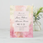 ロマンティック ドリーミー ブルーム ウェディング リハーサル ディナー 招待状 (スタンド正面)