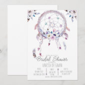ロマンティック ドリームキャッチャー ボヘミア ブライダルシャワー 招待状 (正面/裏面)