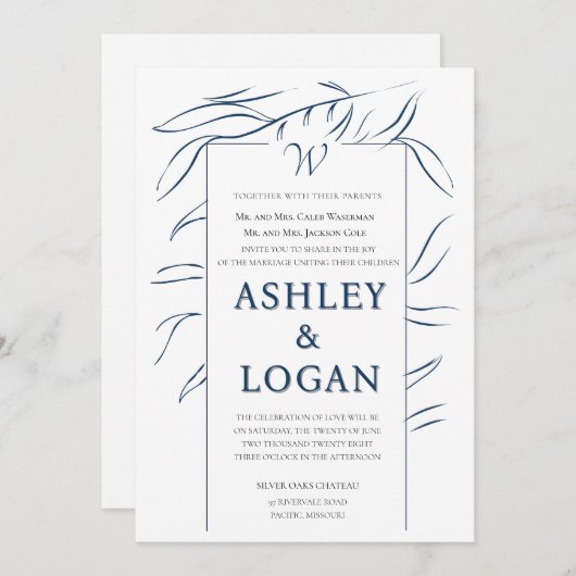 ロマンティック ドリーム キャノピー ウェディング 招待状 (正面/裏面)