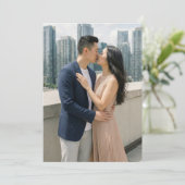 ロマンティック ネイビー ベージュ 写真 招待状 (スタンド正面)