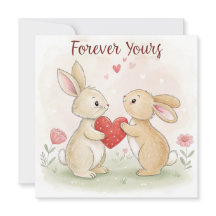 ロマンティック バニー カード - 永遠にあなたのもの