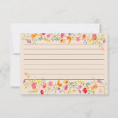 ロマンティック パステル ワイルドフラワー ブルーム ブライダル レシピ 招待状 (裏面)